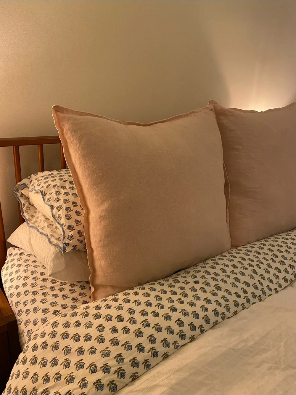 IKEA 100% Linen Euro Pillow Covers - Pink Set of Two (26”x26”)